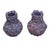 Pair of Vintage Italian Encrusted Floral Ceramic Vases in Dusty Lavender For Sale In West Palm - Image 6 of 12