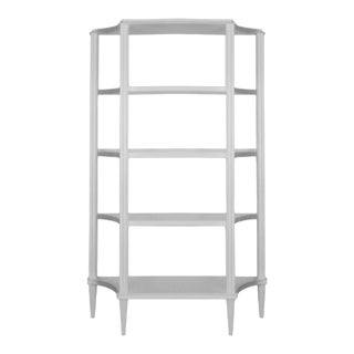 Worlds Away Modern White Wood Etagere For Sale