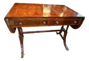 Baker 2 Drawer Furniture Regency Rosewood Drop Leaf Writing Desk Table