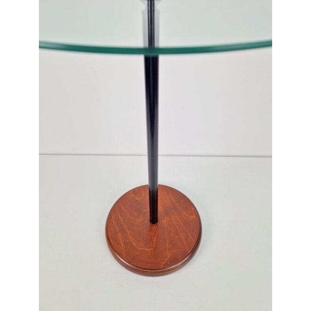 Postmodern Side Table with Ball Handle and Glass Top, 1980s For Sale - Image 6 of 8