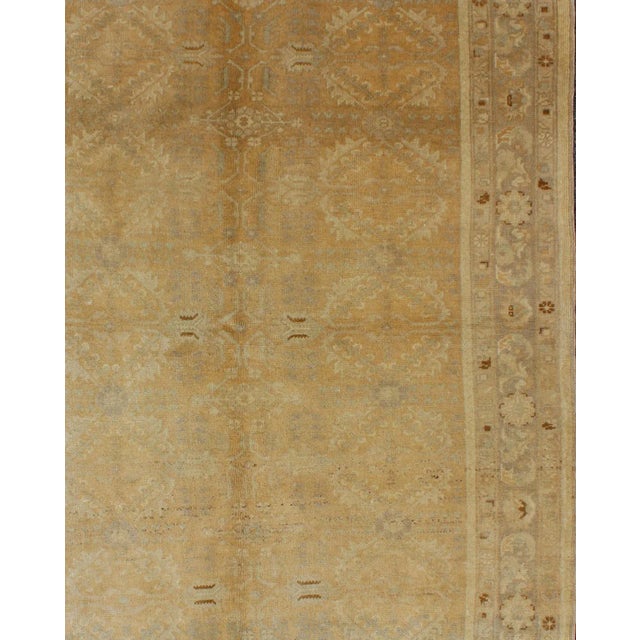 Measures: 4'5 x 6'6. Multi-Medallion vintage Turkish Oushak rug with floral design. Keivan Woven Arts / rug EN-112724,...