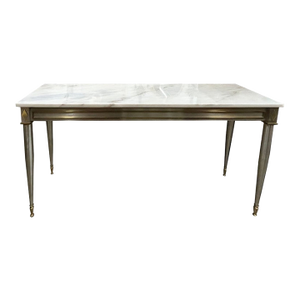 French Directoire Style Stainless Steel and Bronze Console Table