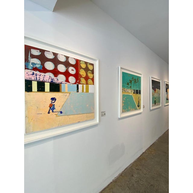 Blue Dan Parry-Jones, Swimmer with Orange Armbands, 2025, Mixed Media For Sale - Image 8 of 11