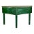 Early 20th Century Demilune Shaped Hand Constructed Wooden Accent Table in Naturally Distressed Avocado Green For Sale