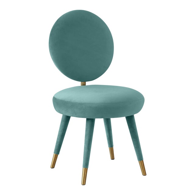 Kylie Sea Blue Velvet Dining Chair For Sale