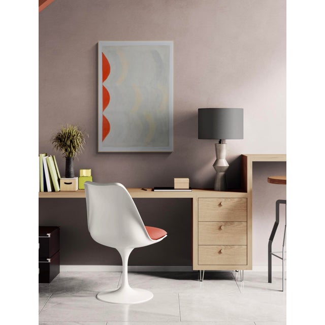 Contemporary Mixed Media Composition With Orange For Sale - Image 3 of 4