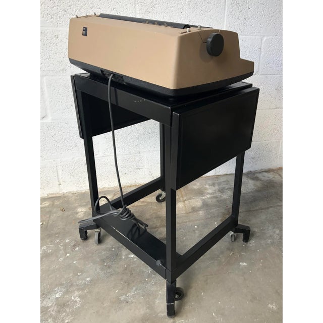 IBM Vintage1970s Ibm Electric Typewriter on Rolling Steel Drop Leaf Cart For Sale - Image 4 of 13