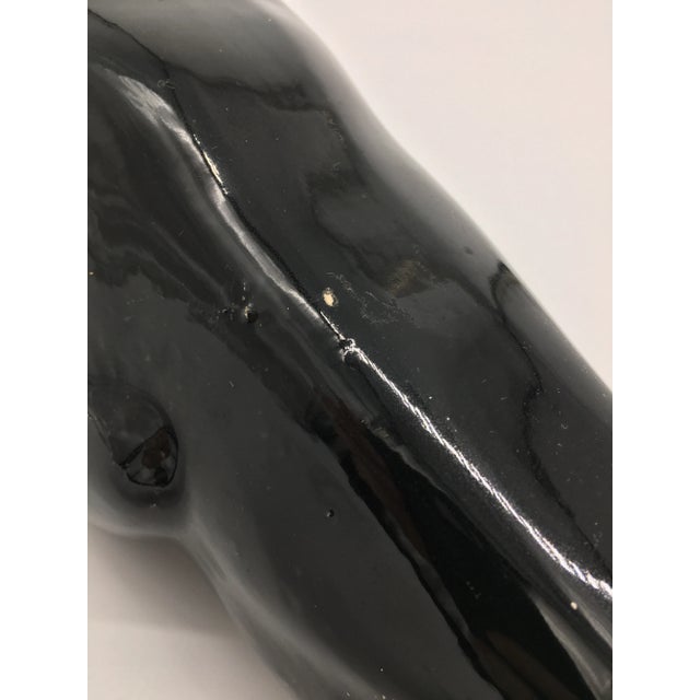 Ceramic Vintage Ceramic Royal Haeger - Style Black Panther Sculpture For Sale - Image 7 of 9