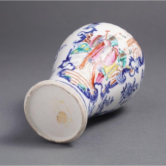 Chinese Export Baluster Form Garniture Vase With Figural Scenes, C. 1780 For Sale In Chicago - Image 6 of 6