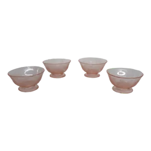 Dogwood Pink Depression Glass Footed Sherbet Bowl Dessert Ice Cream Cups