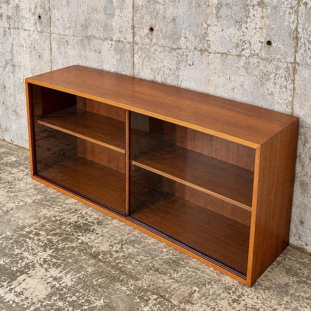 Mid-Century Danish Teak Bookcase with Sliding Glass Doors, 1960s For Sale - Image 10 of 10
