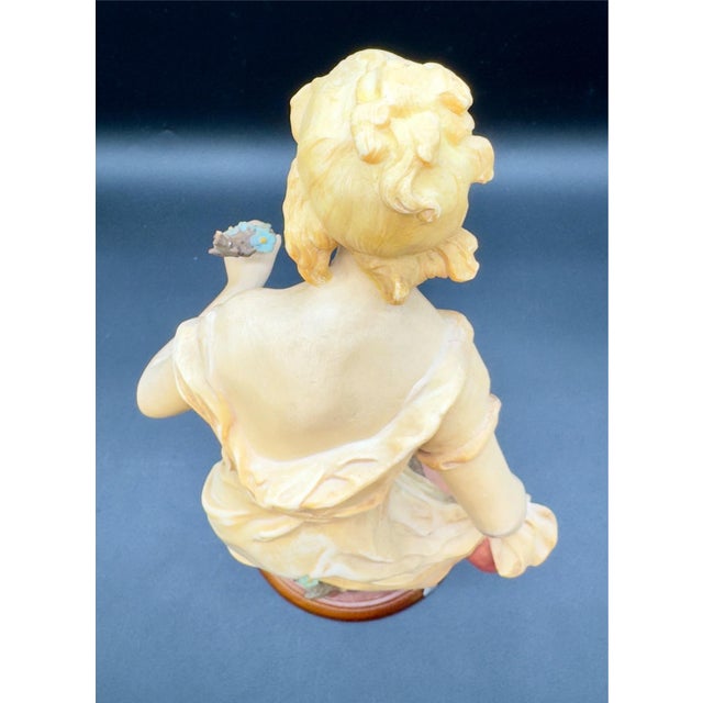 Vintage Capodimonte Chalkware Young Lady Figurine, 17.5" H For Sale - Image 9 of 12