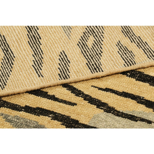 Textile Rug & Kilim’s Distressed Square Tiger Skin Rug in Gold, Black and Gray Tones For Sale - Image 7 of 7