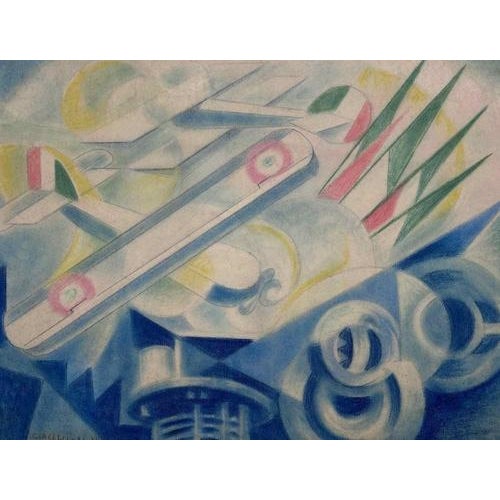 Modern Arturo Ciacelli, Aero-Meccanique, 1934, Mixed Media For Sale - Image 3 of 10