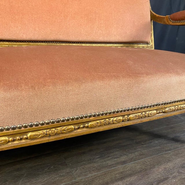 Antique French Louis XVI Sofa From 19th Century Parlor Set For Sale In Portland, ME - Image 6 of 13