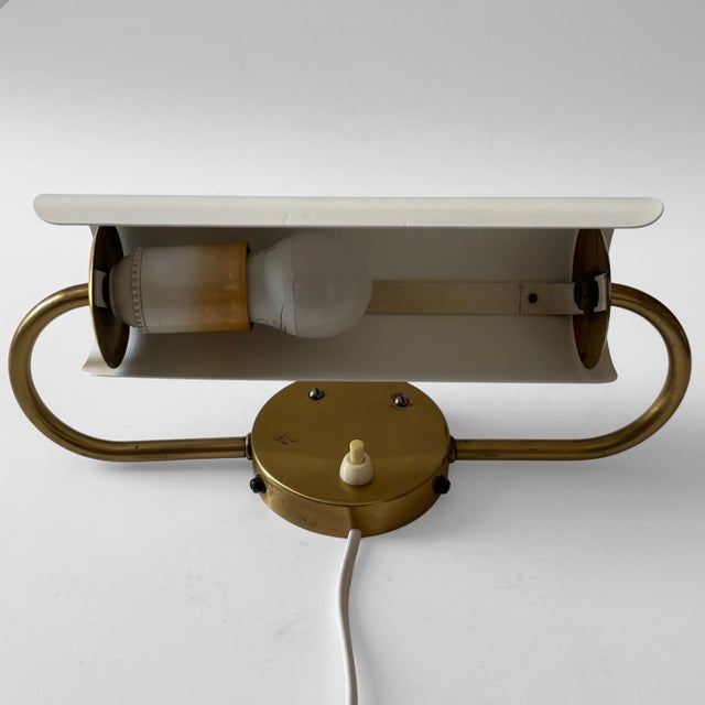 Gold Vintage Wall Lamp in Brass and Steel by Bertil Brisborg for Nordiska Kompaniet, Sweden, 1950s For Sale - Image 8 of 12