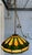 Antique Arts & Crafts j.a. Whaley & Co. Rare Mixed Slag & Stained Glass 12-Sided Swag Pendant Chandelier Lamp For Sale - Image 11 of 12