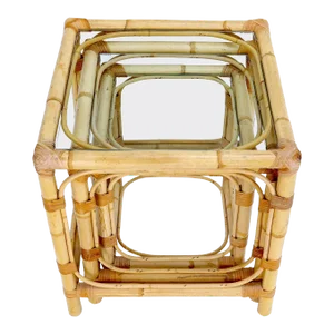 Set of 3 Nesting Bamboo Side End Tables