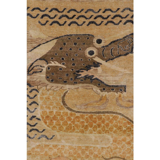 Textile Contemporary Chinese Dragon Pictorial Wool & Natural Silk Rug by Rug & Kilim For Sale - Image 7 of 11