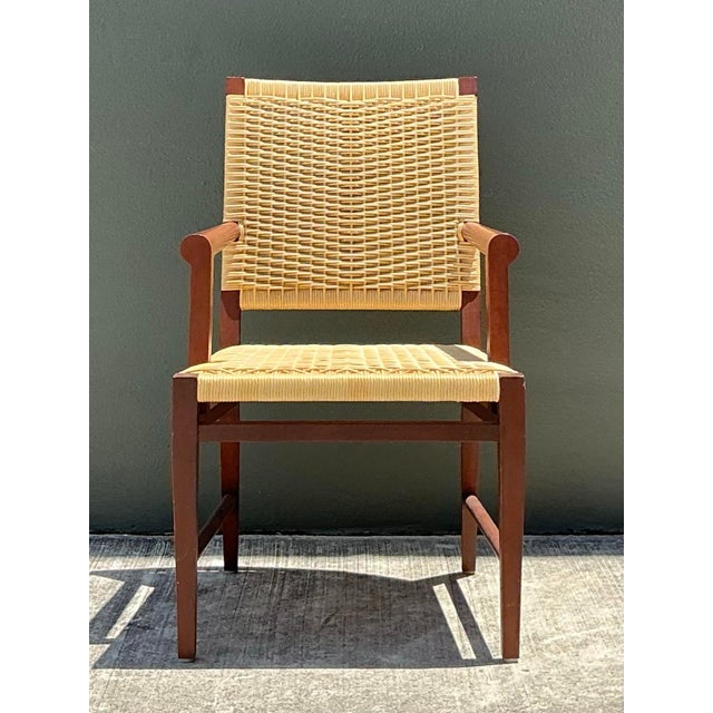 Vintage Donghia Woven Rattan “Merbau” Arm Chair For Sale - Image 9 of 12