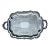 Vintage Oversized Footed Silverplate Butler Waiter Tray With Handles 30.5” Palm Beach Regency Tea Service Bar Tray For Sale