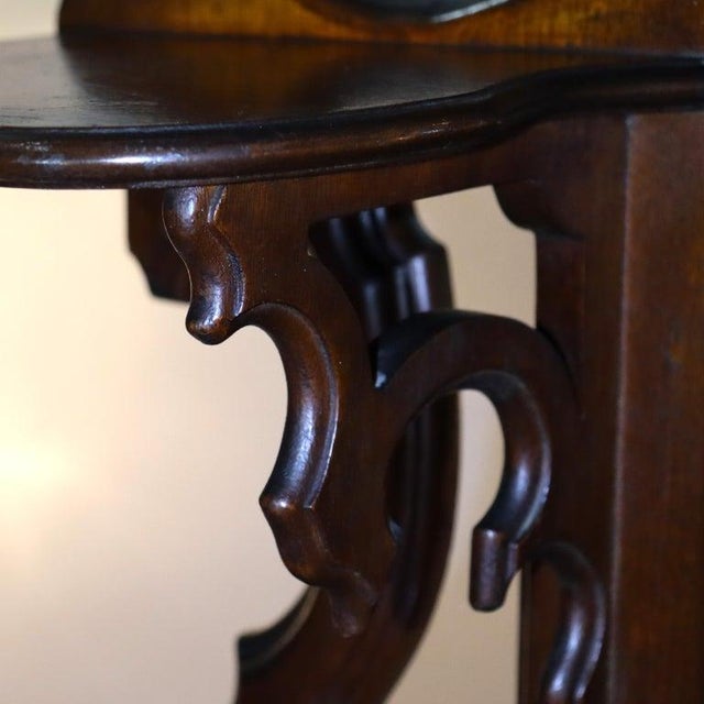 Antique Rococo Revival Carved Walnut Rouge Marble Top Pier Mirror C1890 For Sale - Image 13 of 18