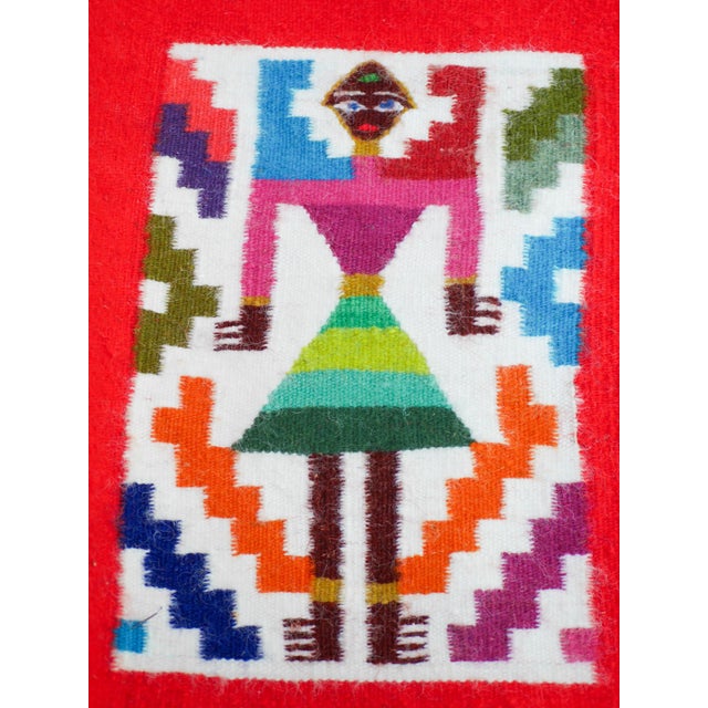 Textile Vintage Berber Kilim Traditional Folk Art Wall Hanging from Gafsa, 1963 For Sale - Image 7 of 18