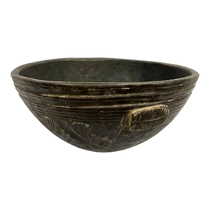 Vintage African Hand Carved Wood Bowl