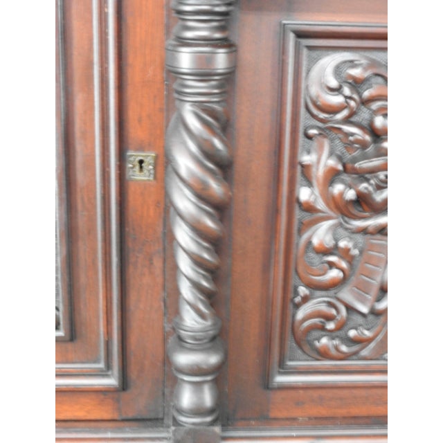 Brown Late 19th Century German Carved Marble-Top Sideboard For Sale - Image 8 of 11