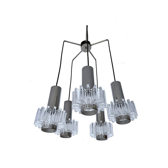 Vintage Space Age Pendant Light in Chrome Plating, Steel and Acrylic Glass from Honsel, 1970s For Sale - Image 17 of 17