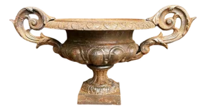 French Cast Iron Campana Urn by Alfred Corneau, 1800s