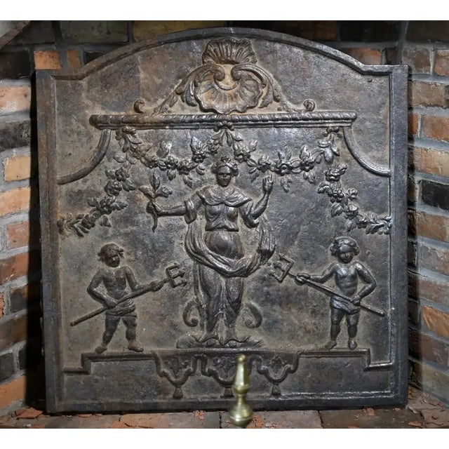 Neoclassical Early 19th Century Neoclassical Cast Iron Fireback For Sale - Image 3 of 6