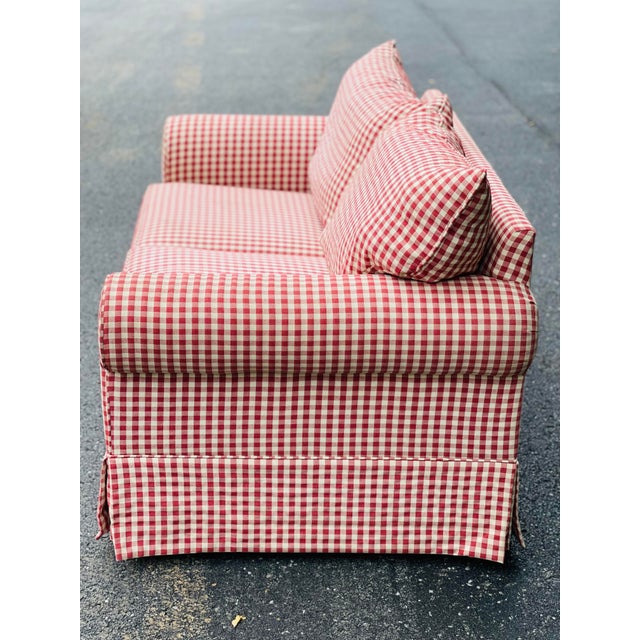Vintage Red & White Buffalo Plaid Sofa Chairish