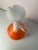 This opal glass vase with a handle is a captivating masterpiece of 1970s Italian glass art. Shaped like a slender carafe,...