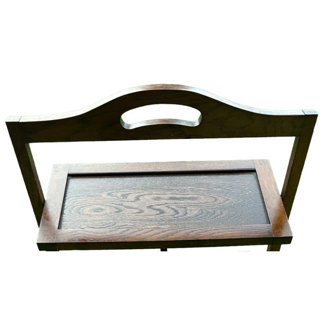Antique Oak Serving Two Tear Folding Tea Table | Chairish