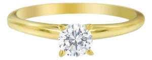 GIA Certified 14K Yellow Gold 1/2 Cttw Diamond Solitaire Engagement Ring (H Color, SI1 Clarity) - Size 6