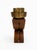 Art Deco European Three Flame Hardwood and Heavy Brass Candlestick, 1930s For Sale - Image 4 of 7