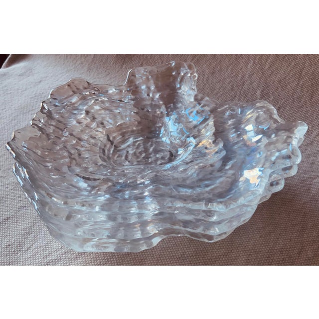 Set of Four French Iridescent Crystal Organic-Form Plates, Circa 1960s For Sale - Image 17 of 18