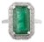 5.24 Carat Zambian Emerald Estate Diamond Ring Size 6.5 in 14k White Gold For Sale