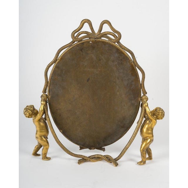 19th Century Gilded Bronze Freestanding Table Mirror For Sale - Image 6 of 8
