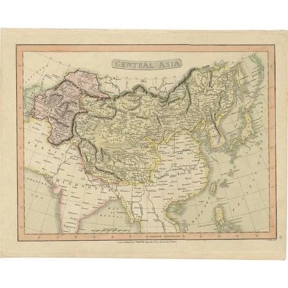 Early 19th Century Antique Map of Central Asia by Smith, 1808 For Sale - Image 5 of 5
