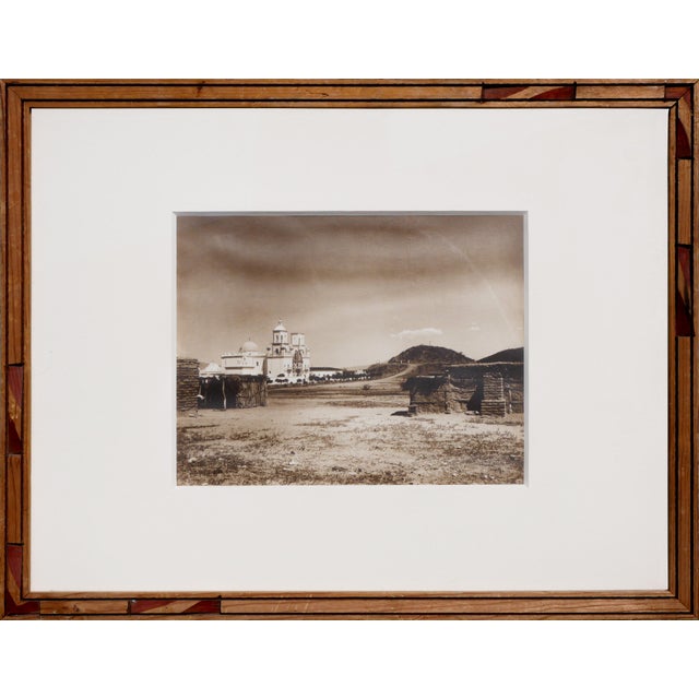 Sepia-Toned Architectural Photograph of San Xavier Mission in Tucson, Arizona, Mid 20th Century For Sale