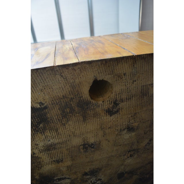 1960s Vintage Rustic Maple Wooden 5' Butcher Block Table - Double Dovetailed - Island - Farmhouse Kitchen For Sale - Image 9 of 12