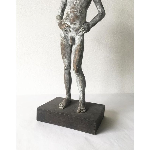 Metal Italian Cast Bronze Man Sculpture by Aron Demetz, 2004 For Sale - Image 7 of 18