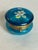 Late 19th Century Antique Victorian Vanity Trinket Box Bohemian Floral Painted Cobalt Blue Glass For Sale - Image 5 of 12