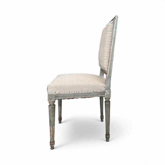 French 19c Century French Antique Set of 6 Louis XVI Dining Chairs For Sale - Image 3 of 5
