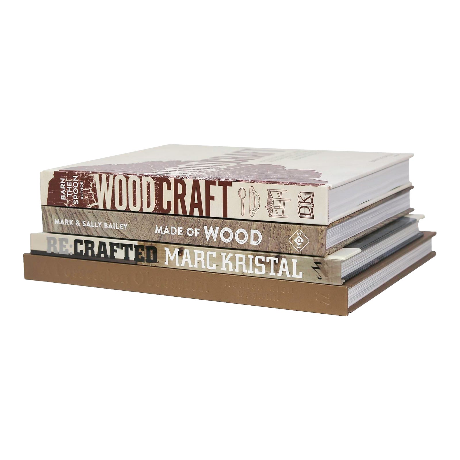 Decorative Books - Driftwood Coffee Table Stack - Set of 4 Tan Books ...