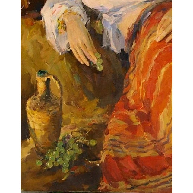Antique Oil Painting: Young Girl Portrait, Ukrainian Art, Belous v. 100-80 For Sale - Image 4 of 6