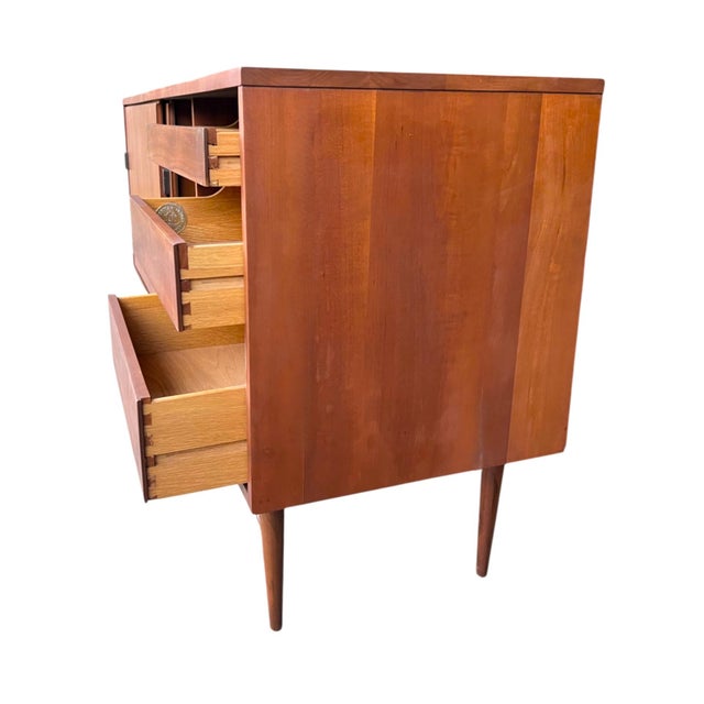 1960s 1960s Danish Modern Walnut Sideboard With Sliding Doors For Sale - Image 5 of 18