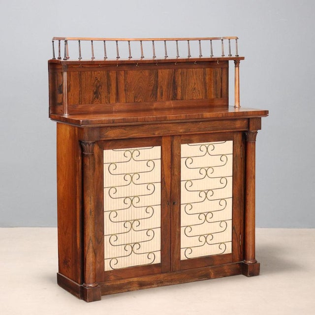 Antique Cupboard in Violet Wood, Brass, and Fabric, United Kingdom, 1800s For Sale - Image 10 of 10